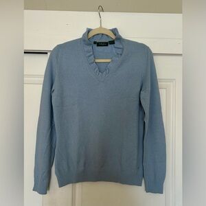 Bobby Jones 100% Cashmere Sweater w Ruffled V-Neckline Size M